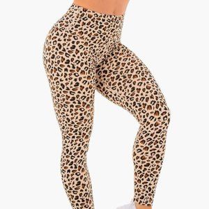 Ryderwear Adapt High Waisted Scrunch Leggings Nude Leopard Size M